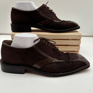 Giorgio Brutini Oxford Dress Shoes Brown Leather Suede Mens 11D Lace Up